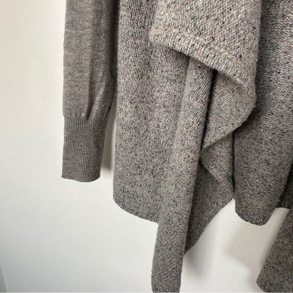 Joie • Gray Speckled Waterfall Marled Wool Cardigan Sweater - Picture 7 of 11